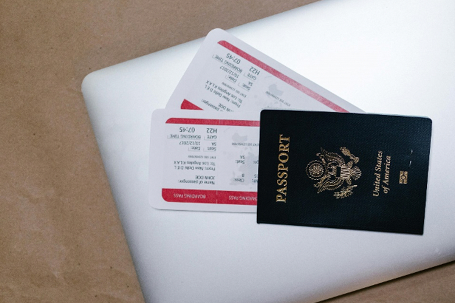 Boarding passes and passport 